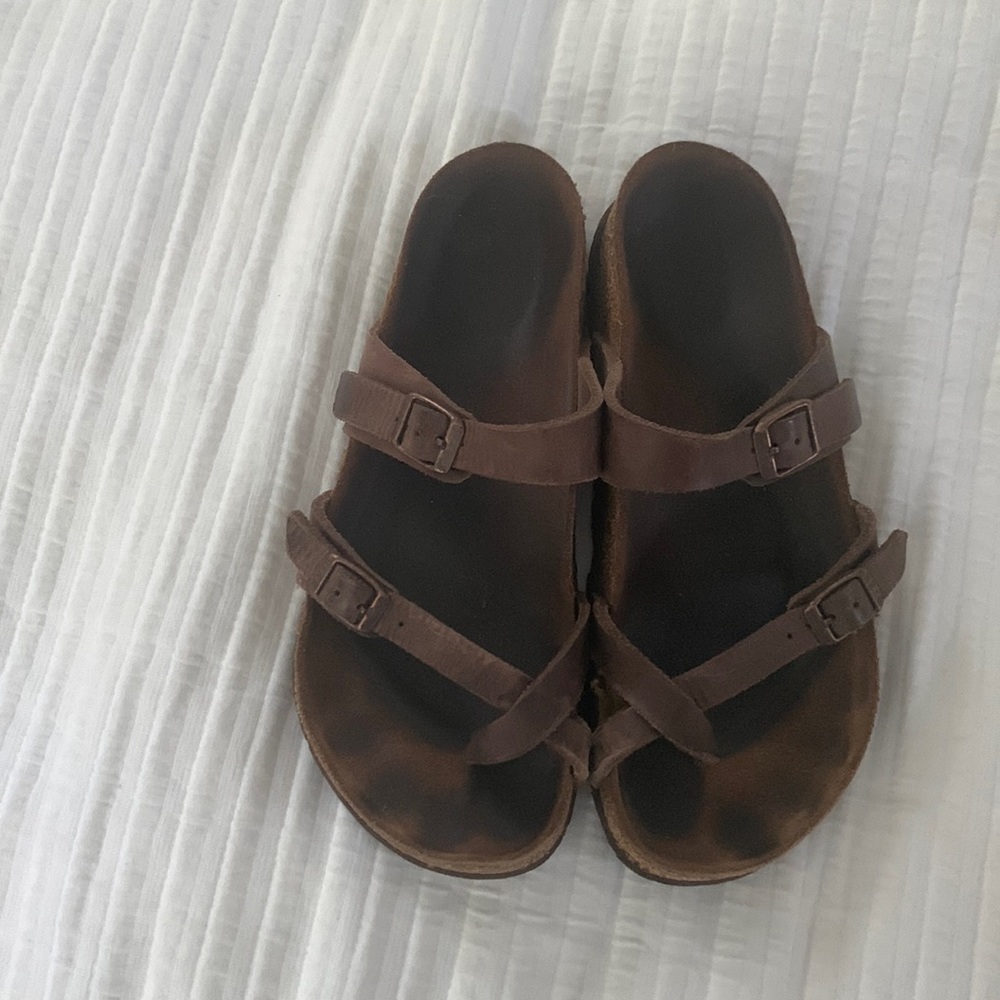 Birkenstock Mayari Sandal. brown leather. Size 38 aka 8-8.5